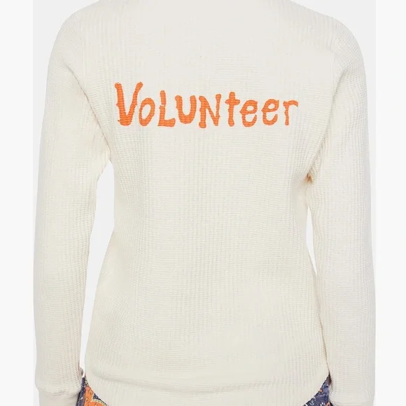 MOTHER Cream Sweater with Green Festival Print - Picture 5 of 6